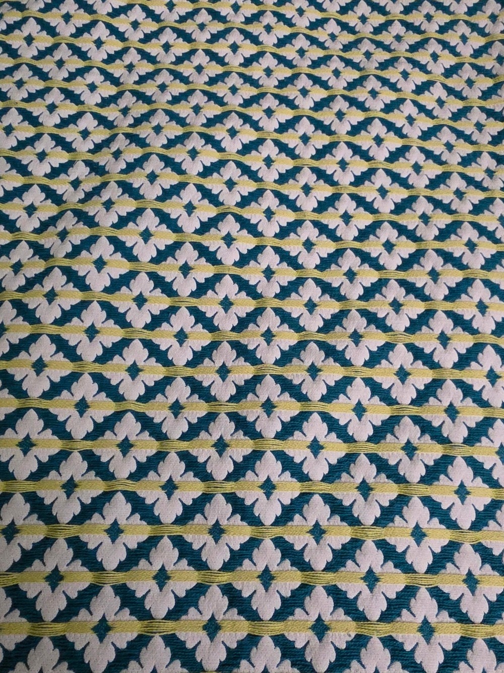 4/$67 Deal! Blue, Green, White Geometric Cotton Fabric Panel - Picture 6 of 14